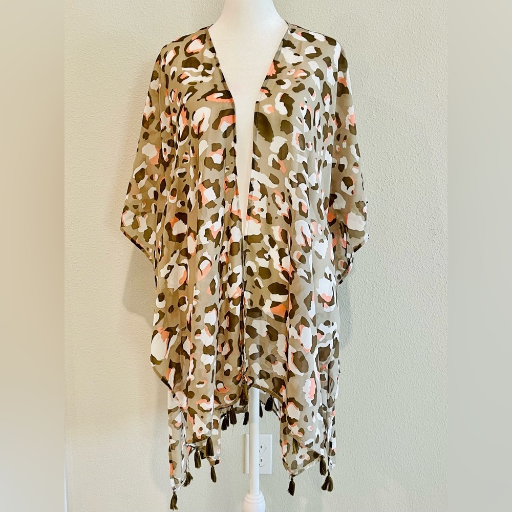 Chiffon animal print cape